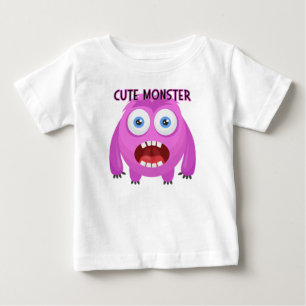 Camiseta Para Bebê Monstro bonito