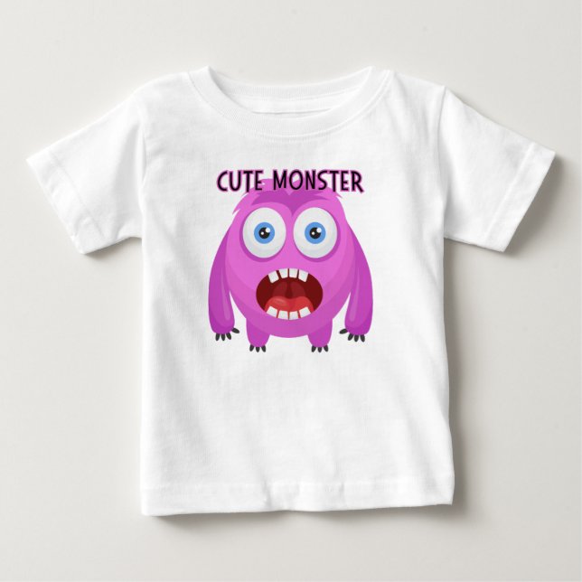 Camiseta Para Bebê Monstro bonito (Frente)