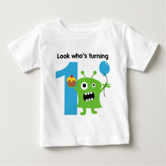 Camiseta Para Bebê Monstro bonito do Tshirt do primeiro aniversario