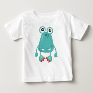 Camiseta Para Bebê Monstro Bonito, Monstro Azul, Monstro Engraçado, B