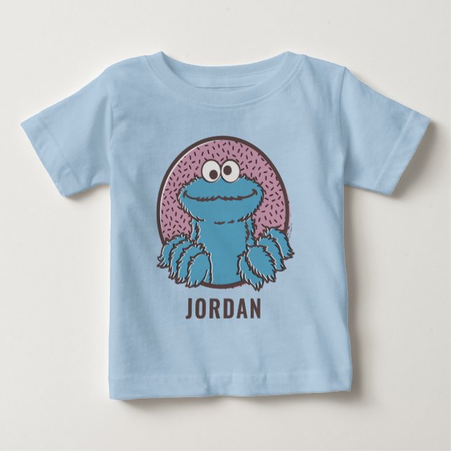 Camiseta Para Bebê Monstro Come Bolinhos | Om Nom Nom (Frente)