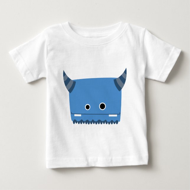 Camiseta Para Bebê Monstro Corante Azul (Frente)