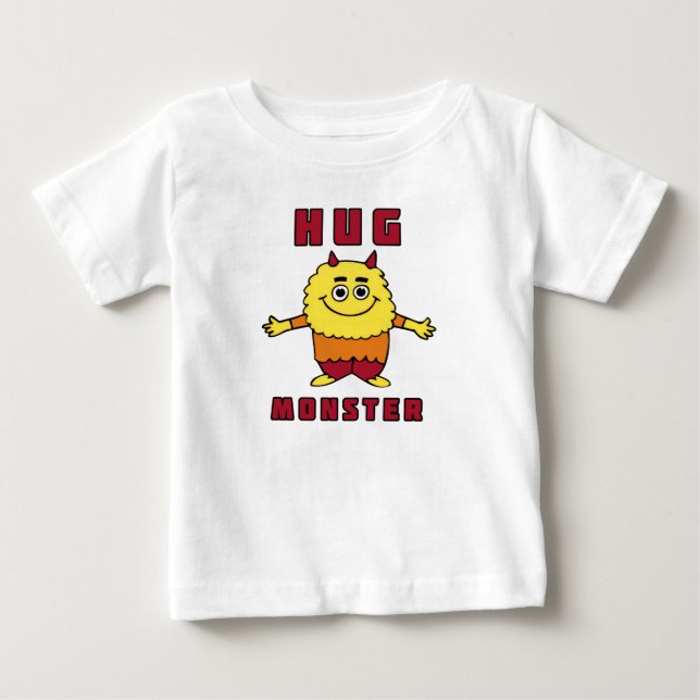 Camiseta Para Bebê Monstro de Abraço (Frente)