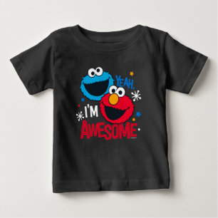 Camiseta Para Bebê Monstro de Biscoitos e Elmo Sim, sou incrível