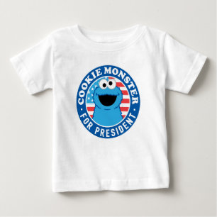 Camiseta Para Bebê Monstro de Biscoitos para Presidente