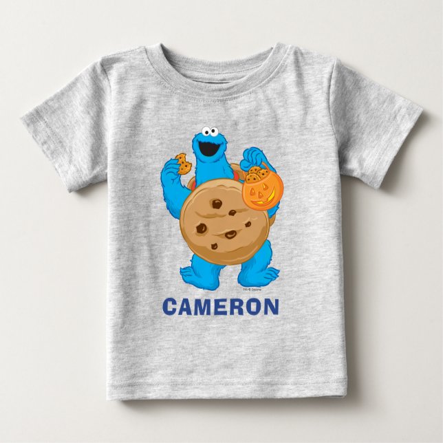 Camiseta Para Bebê Monstro de cookies | Figurino (Frente)