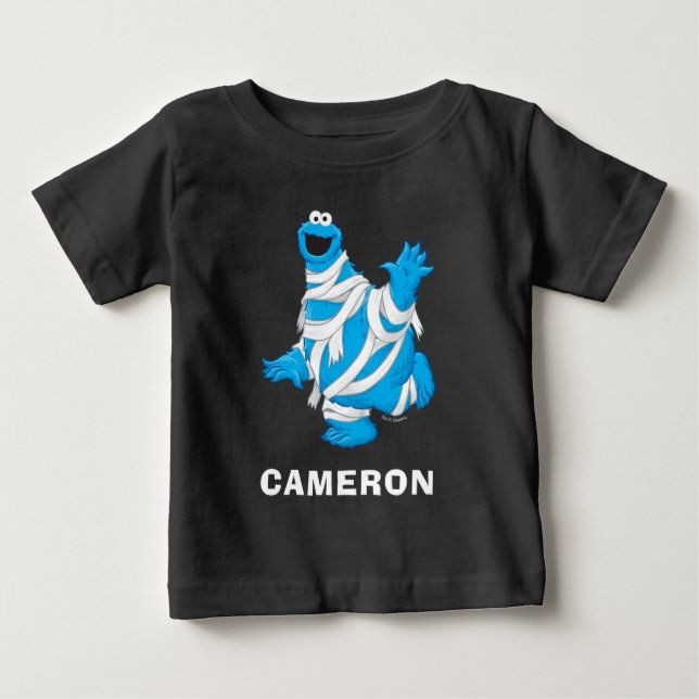 Camiseta Para Bebê Monstro de cookies | Mamãe Halloween (Frente)