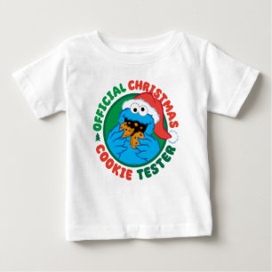 Camiseta Para Bebê Monstro de cookies Testador Oficial de Biscoito