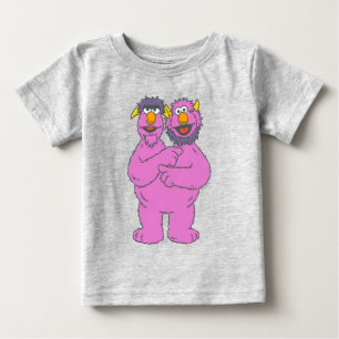 Camiseta Para Bebê Monstro de Duas Cabeças da Rua Sésamo