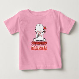 Camiseta Para Bebê Monstro de Morango