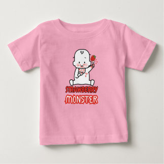 Camiseta Para Bebê Monstro de Morango