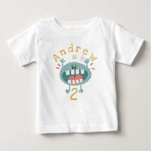 Camiseta Para Bebê Monstro de Teal Cute Personalizável