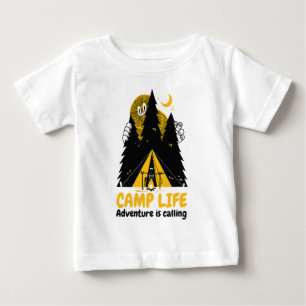 Camiseta Para Bebê Monstro Divertido de Acampamento – Aventura na Vid
