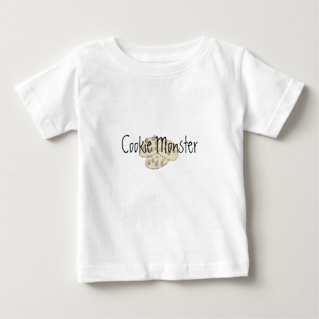 Camiseta Para Bebê Monstro do biscoito (Frente)