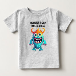 Camiseta Para Bebê Monstro do Cartoon