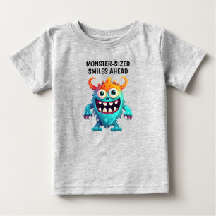 Camiseta Para Bebê Monstro do Cartoon