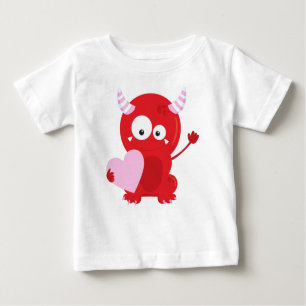 Camiseta Para Bebê Monstro do dia de os namorados, Monstro Bonito, Co