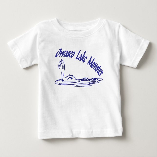 Camiseta Para Bebê Monstro do Lago Owasco (Frente)
