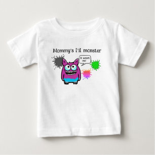 Camiseta Para Bebê monstro do mamãe l'il