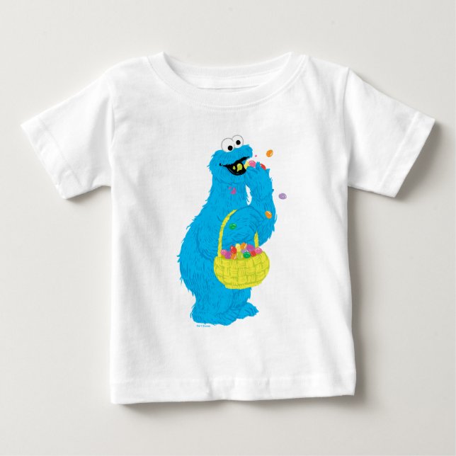 Camiseta Para Bebê Monstro dos Biscoitos de Páscoa (Frente)