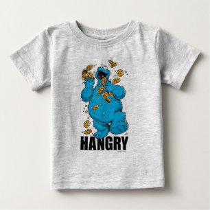Camiseta Para Bebê Monstro dos Biscoitos Retrô   Com Fome
