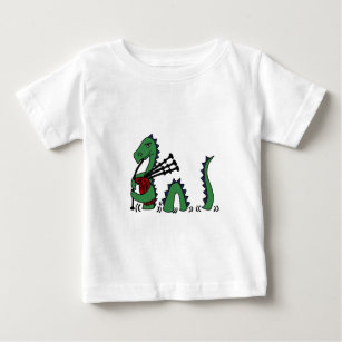 Camiseta Para Bebê Monstro engraçado de Loch Ness que joga Bagpipes