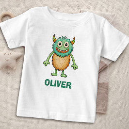 Camiseta Para Bebê Monstro Excêntrico Personalizado Fofo