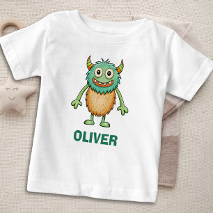 Camiseta Para Bebê Monstro Excêntrico Personalizado Fofo