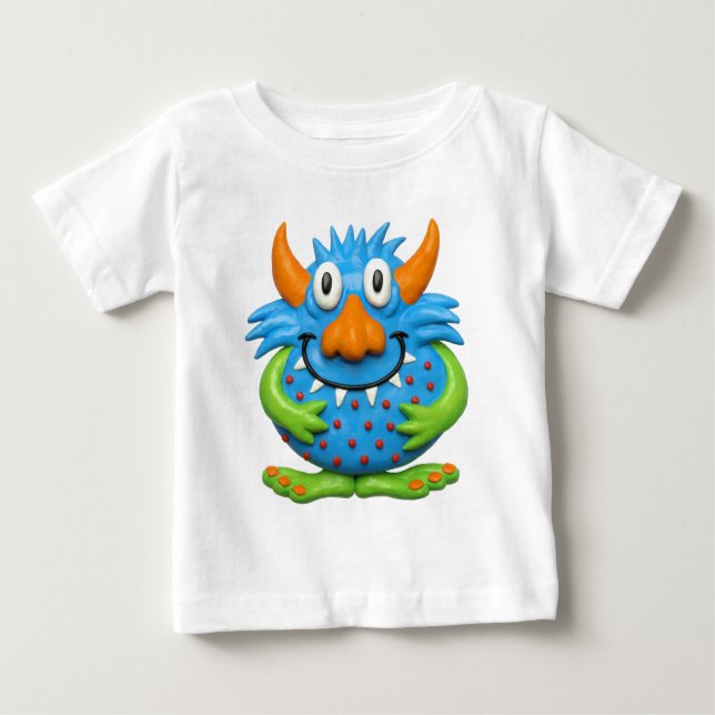 Camiseta Para Bebê Monstro manchado doce (Frente)