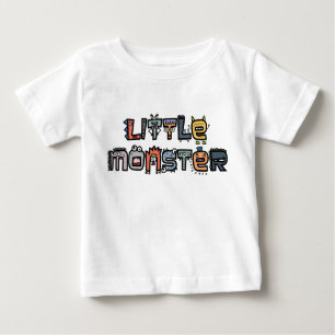 Camiseta Para Bebê Monstro pequeno - o texto Doodles (o Pastel)