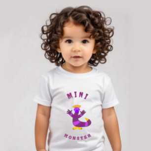 Camiseta Para Bebê Monstro roxo