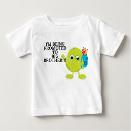 Camiseta Para Bebê Monstro Verde Promovido ao Grande Irmão