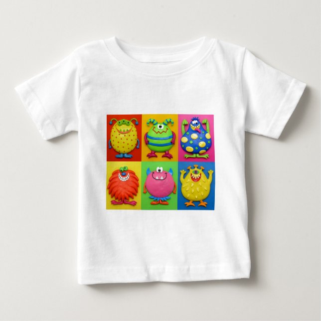 Camiseta Para Bebê Monstros (Frente)