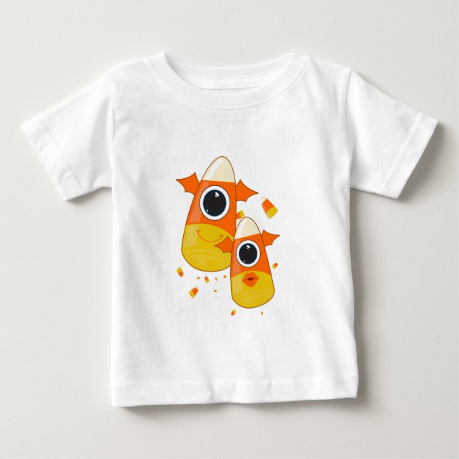Camiseta Para Bebê Monstros de milho doce (Frente)