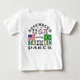 Camiseta Para Bebê Montado nos EUA usando peças brasileiras