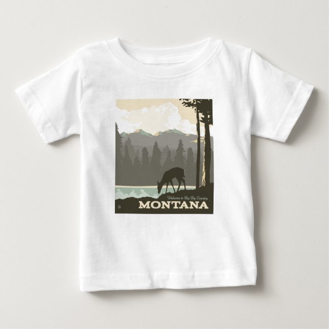 Camiseta Para Bebê Montana | Bem-vindo ao Big Sky Country (Frente)