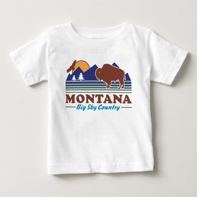 Camiseta Para Bebê Montana Big Sky Country (Frente)