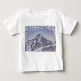 Camiseta Para Bebê Montanha Monge Com Nuvens (Ferdinand Hodler)