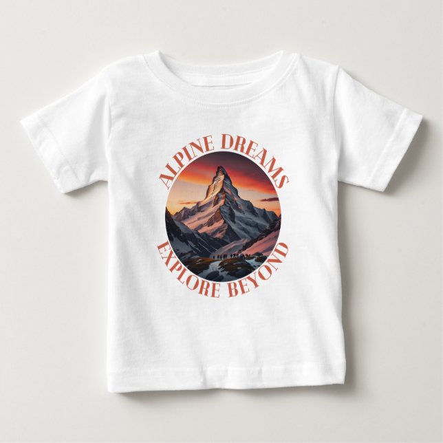 Camiseta Para Bebê montanhas (Frente)