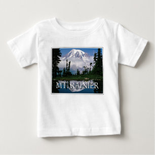 Camiseta Para Bebê Monte Rainier Reflexão num troço de montanha