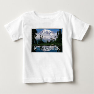 Camiseta Para Bebê Monte Rainier   Reflexo em uma Lagoa da Montanha