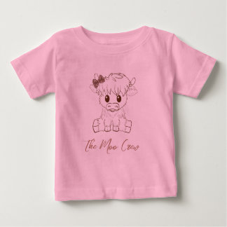 Camiseta Para Bebê Moo Crew Farmhouse Highland Cow Bolsa