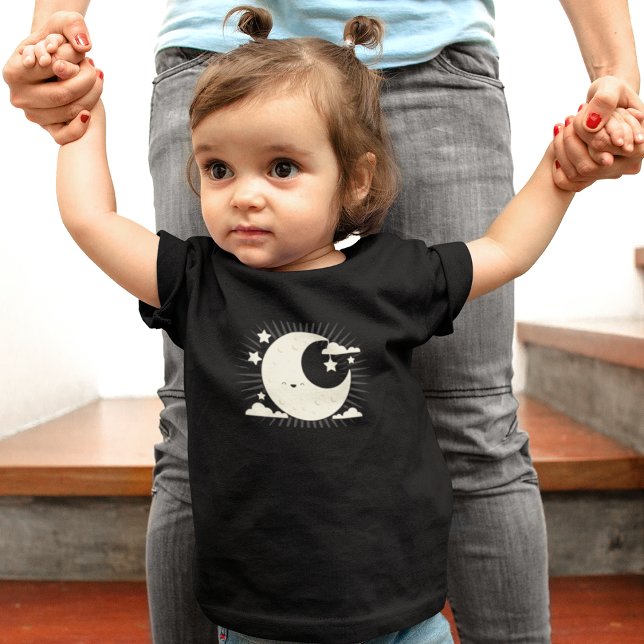 Camiseta Para Bebê Moon Collage Baby Cartoon (Criador carregado)