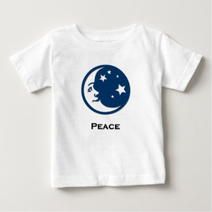 Camiseta Para Bebê Moon Stars Peace