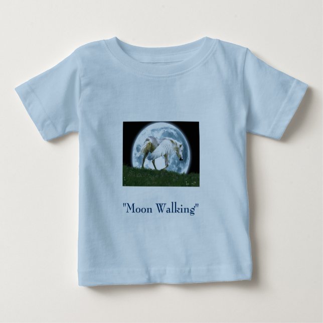 Camiseta Para Bebê "MOON WALKING" Pegasus roupa (Frente)