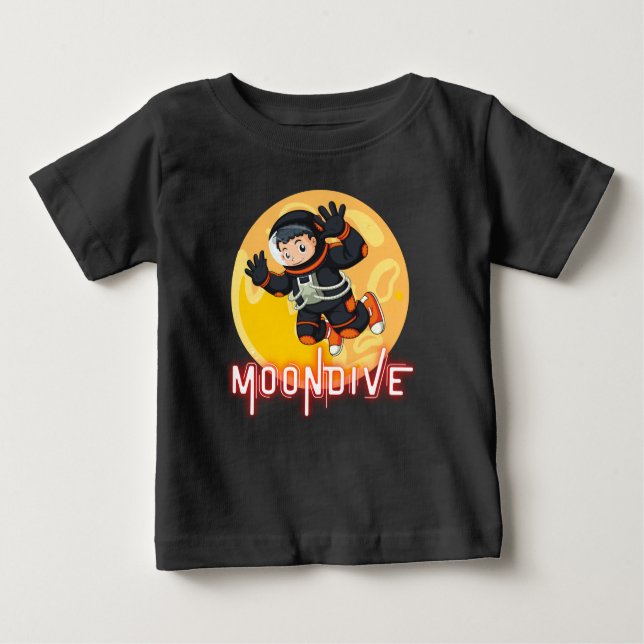 CAMISETA PARA BEBÊ MOONDIVE - ASTRONAUTA ESPACIAL (Frente)