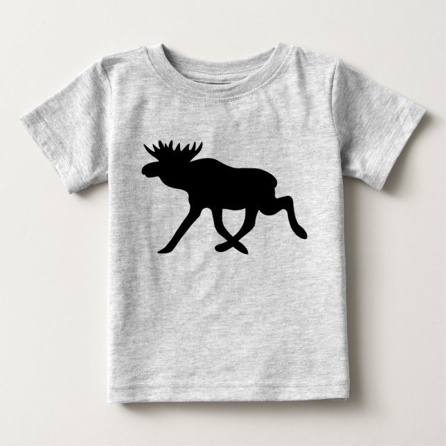 Camiseta Para Bebê Moose Silhouette (Frente)