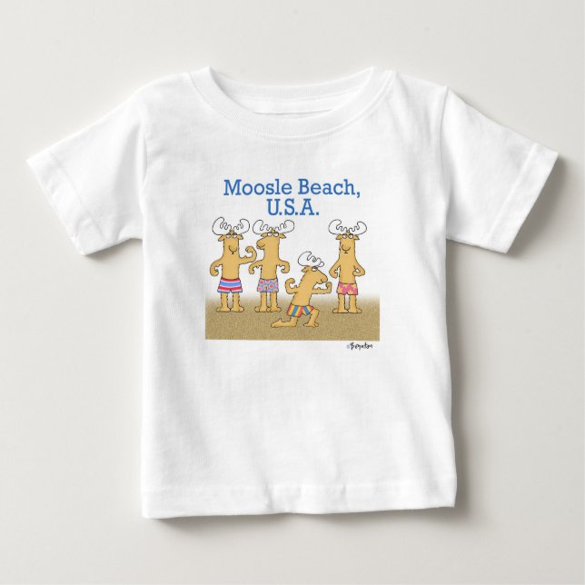 Camiseta Para Bebê Moosle Beach, EUA (Frente)