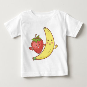 Camiseta Para Bebê Morango com bebê 