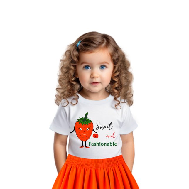 Camiseta Para Bebê Morango modesto (Criador carregado)